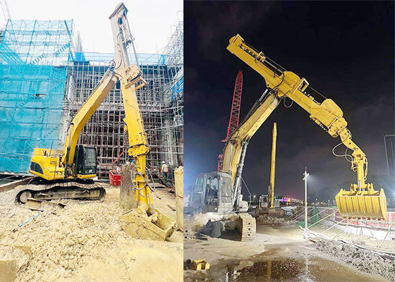 30m 35m ロングリーチ クラムシェル 望遠鏡腕 三段掘削機 ディーパー腕