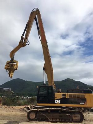 ヘビーデューティー 13.5-18m 油圧ショベル杭打ちアームブーム 30-50トン油圧ショベル用シートパイル打設アタッチメント Q355B Q690D カスタマイズ