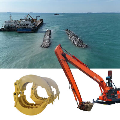 ヘビーデューティ石材グラブ付きロングリーチ油圧ショベルアーム — 河川堤防・ダム工事に最適なソリューション