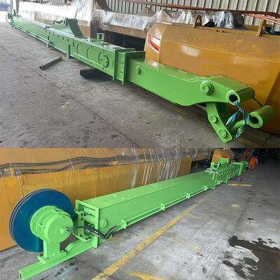 クラムシェルバケットを持つ掘削機のための望遠鏡腕